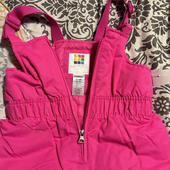Healthtex Hot Pink Baby Girl Snow Bib Pants Ski Suit (2T) - Picture 2 of 6